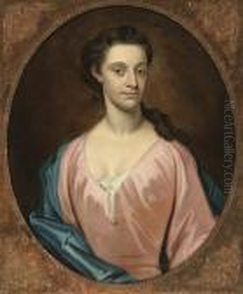Portrait Of A Young Lady In Pink And Blue - view 1
