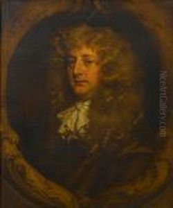 Portrait Of A Gentleman, 
Bust-length, In Arusset Coat With A White Jabot, Within A Stone 
Cartouche
