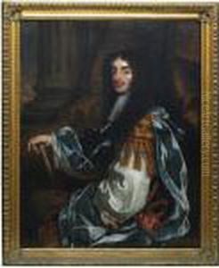 A Three-quarter Length Portait Of Charles Ii