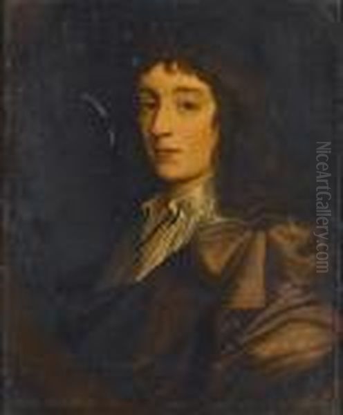 Portrait Of A Young Man
Bust-length, In A Brown Wrap With A White Shirt, In A Painted Oval - view 1