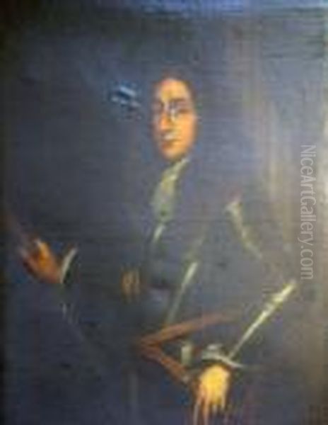 Of Sir Peter Lely Oil On Canvas
Portrait Of Basil More Of More Place, South Mimms, Hertfordshire.
Courtier To King James Ii Of England; Went Into Exile With Him And Died
In France. 44 X 34in - view 1