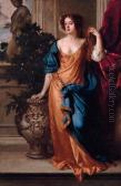 Portrait Of Barbara Villiers, 
Countess Of Castlemaine And Duchess Of Cleveland, Standing Full-length, 
On A Terrace - view 1