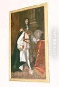 Full Length Portrait Of King Charles Ii by Sir Peter Lely