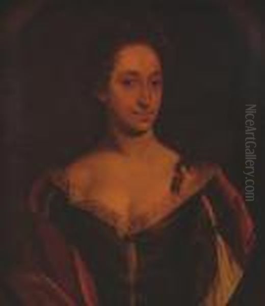 Portrait Of A Lady With A Red Satin Shawl - view 1