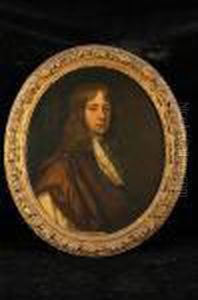 A Portrait Of William Levinz As A
Boy Having Long Auburn Hair, A Lace Jabot And Brown Cloak by Sir Peter Lely