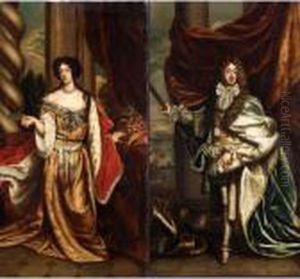 Portrait Of James Ii; Portrait Of Mary Of Modena by Sir Peter Lely
