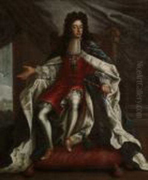 Portrait Of King William Iii Enthroned - view 1