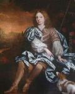 Full Length Of A Young Man With A Pet Spaniel