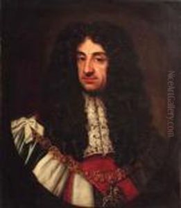 Portrait Of Charles Ii, Quarter-length, Feigned Oval by Sir Peter Lely