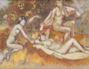 Baigneuses Dans Un Paysage by Georges Lemmen