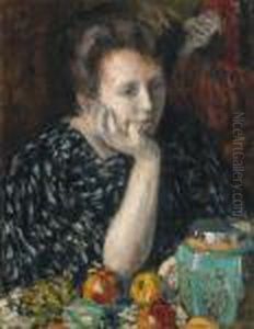 Femme Accoudee -portrait De Madame Lemmen by Georges Lemmen