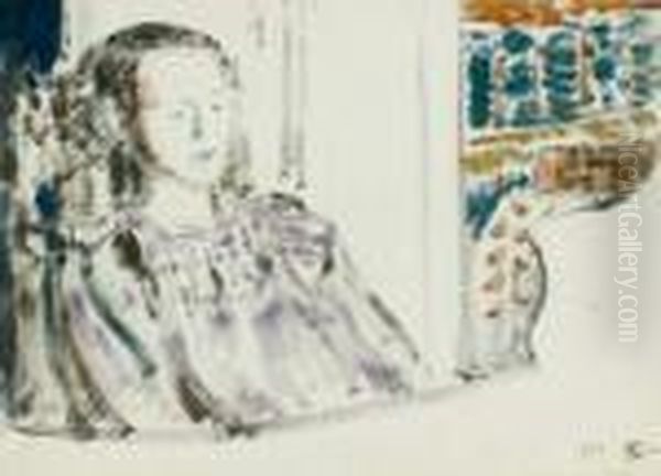 Mademoiselle Julie Lemmen Au Theatre Dans La Loge
 Gouache Sur Papier, Executee En 1901, Signee Et Datee En Bas A Droite - view 1