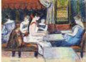 Femmes Attablees Le Soir (1888) by Georges Lemmen