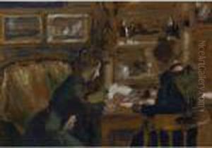 La Causerie (deux Femmes Dans Un Interieur) by Georges Lemmen