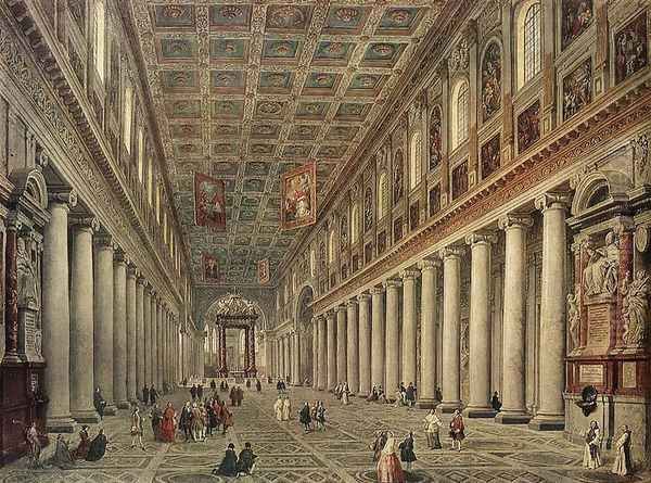Interior of the Santa Maria Maggiore in Rome c. 1730 - view 1