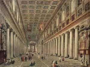 Interior of the Santa Maria Maggiore in Rome c. 1730 by Giovanni Paolo Pannini