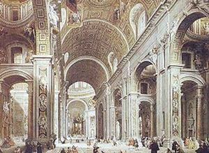 Saint Peter's Basilica by Giovanni Paolo Pannini