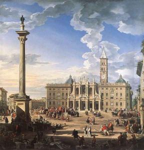 The Piazza and Church of Santa Maria Maggiore 1744 by Giovanni Paolo Pannini