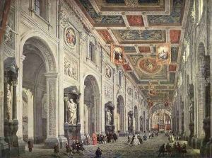 Interior of the San Giovanni in Laterano in Rome by Giovanni Paolo Pannini
