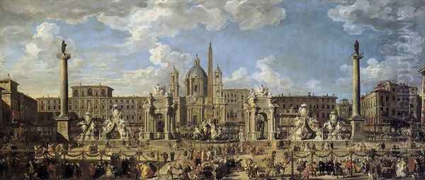 Piazza Navona in Rome 1729 - view 1