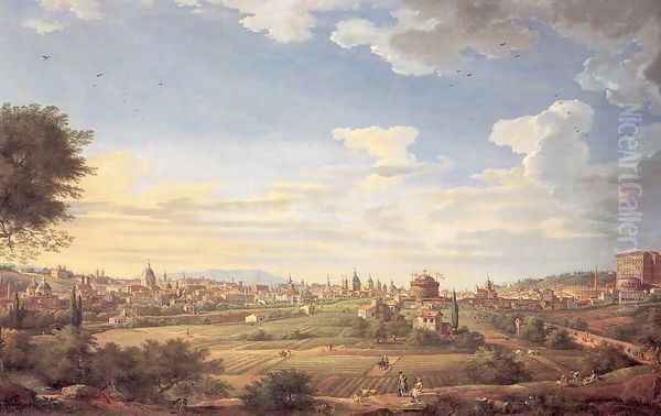 View of Rome from Mt. Mario, In the Southeast 1749 - view 1