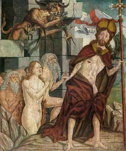 Christ in Limbo 1460s by Friedrich Pacher