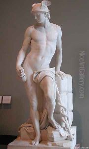 Mercure [detail #1] (Mercury) by Jacques-Augustin Pajou
