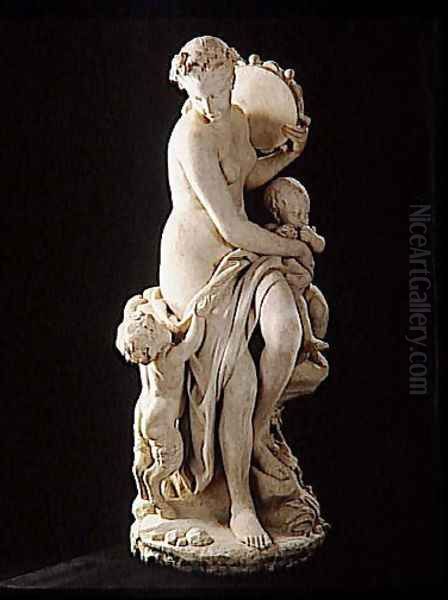 Bacchante tenant un tambour de basque, avec deux enfants (Bacchante holding a tambourine, with two children) - view 1