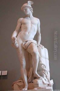 Mercure [detail #2] (Mercury) by Jacques-Augustin Pajou