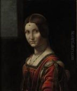 Portrait Of A Lady, Called 'la Belle Ferronniere' by Leonardo Da Vinci
