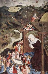 Adoration of the Child 1444 by Master of the Polling Panels
