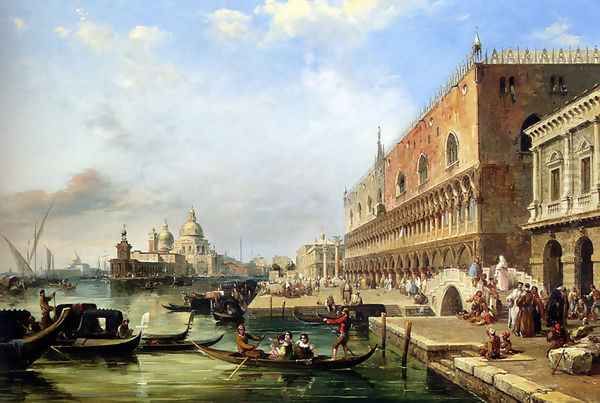 The Bacino, Venice, Looking Towards The Grand Canal, With The Dogana, The Salute, The Piazetta And The Doges Palace - view 1
