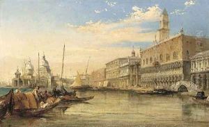 A View Of The Molo, Looking West With The Ducal Palace To The Right by Edward Pritchett