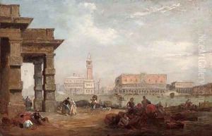 The Doge's Palace from the Dogana, Venice by Edward Pritchett