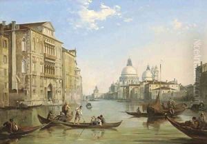The Grand Canal, Venice, looking towards the church of San Salute and the Dogana by Edward Pritchett