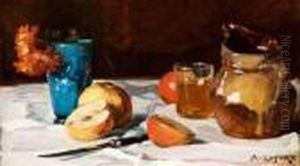 Nature Morte Au Broc Et Pommes by Auguste Lepere