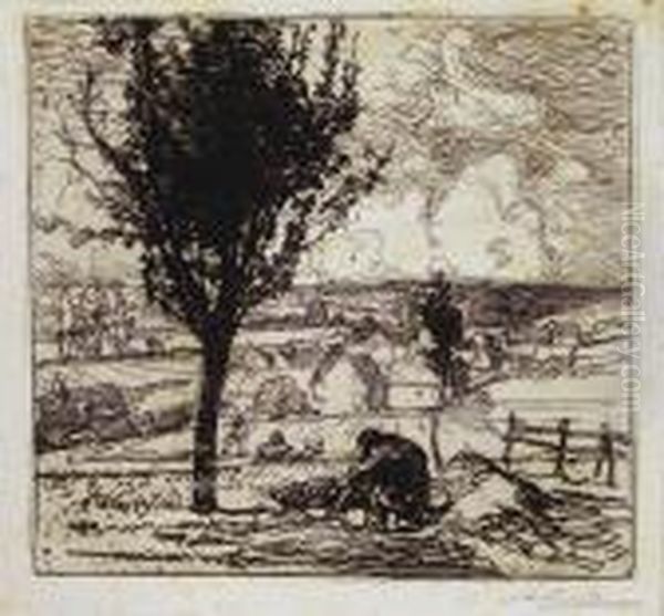 Vue De Jouy- Le- Moutier - Le Quartier Des Gobelins - Marchandes Au Panier. - view 1