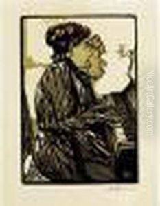 Etude A Quatre Mains. 1890. by Auguste Lepere