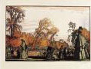 Le Bassin Des Tuileries. 1898. by Auguste Lepere