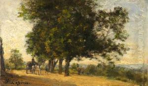 Landschaft Mit Pferdefuhrwerk by Stanislas Lepine