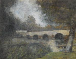 Le Pont De Grez-sur-loing Pres De Montcourt". by Stanislas Lepine
