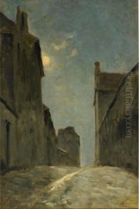 Night View, Montmartre, La Rue Du Mont-cenis by Stanislas Lepine
