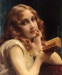 A Little Girl Reading by Etienne Adolphe Piot