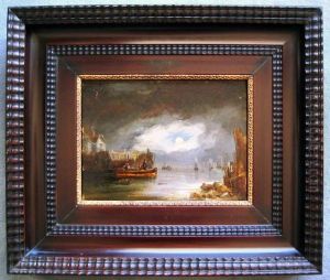 Boote Auf Der Seine Im Mondschein by Stanislas Lepine