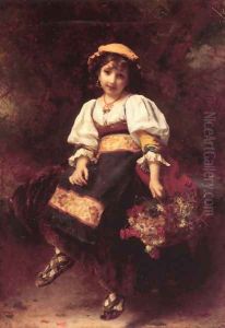 The Flower Seller by Etienne Adolphe Piot
