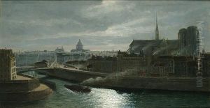 Notre Dame From The Seine by Stanislas Lepine