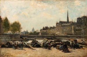 Le Marche Aux Pommes, Quai De Gesvres Et Quai De L'hotel De Ville, Pres Du Pont D'arcole Le Marche Aux Pommes, Quai De Gesvres Et Quai De L'hotel De Ville, Pres Du Pont D'arcole