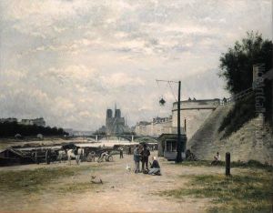 Le Quai De Louviers Au Pont Sully by Stanislas Lepine