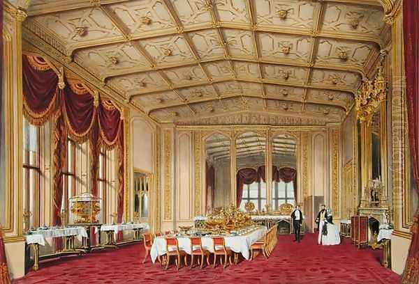 The Private Dining Room, Windsor Castle, from Windsor and its Surrounding Scenery, 1838 - view 1