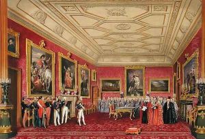 The Rubens Room, Windsor Castle - the King of France receiving an address from the Alderman, 1838 by James Baker Pyne